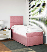 Boxspringbett mit Matratze Rosa 80x200 cm Samt