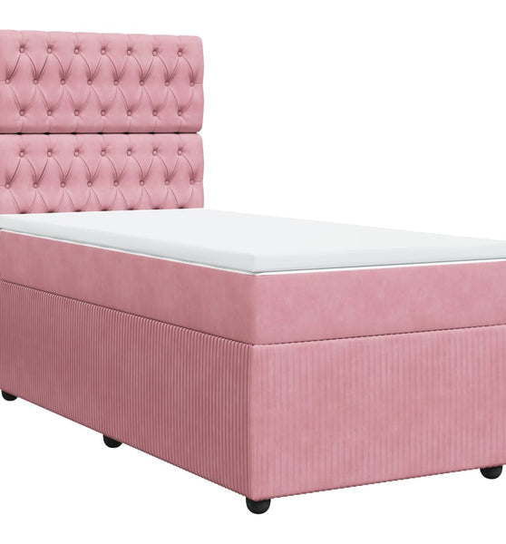 Boxspringbett mit Matratze Rosa 80x200 cm Samt