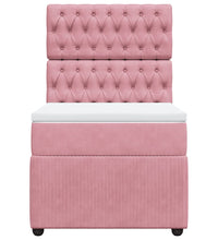 Boxspringbett mit Matratze Rosa 80x200 cm Samt