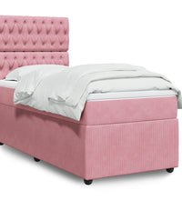 Boxspringbett mit Matratze Rosa 80x200 cm Samt
