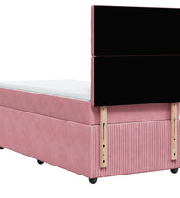 Boxspringbett mit Matratze Rosa 80x200 cm Samt