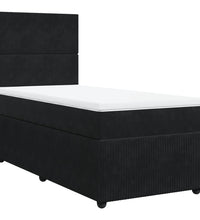 Boxspringbett mit Matratze Schwarz 90x190 cm Samt