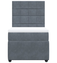 Boxspringbett mit Matratze Dunkelgrau 90x190 cm Samt