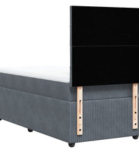 Boxspringbett mit Matratze Dunkelgrau 90x190 cm Samt