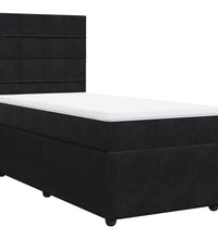 Boxspringbett mit Matratze Schwarz 90x190 cm Samt