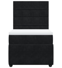 Boxspringbett mit Matratze Schwarz 90x190 cm Samt