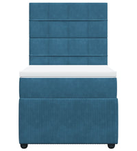 Boxspringbett mit Matratze Dunkelblau 90x190 cm Samt