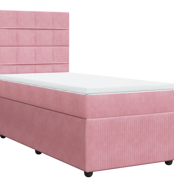 Boxspringbett mit Matratze Rosa 90x190 cm Samt