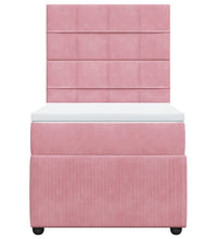 Boxspringbett mit Matratze Rosa 90x190 cm Samt