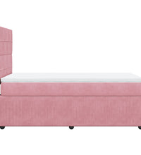 Boxspringbett mit Matratze Rosa 90x190 cm Samt