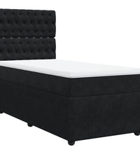 Boxspringbett mit Matratze Schwarz 90x190 cm Samt