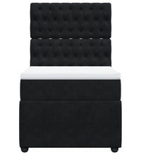 Boxspringbett mit Matratze Schwarz 90x190 cm Samt