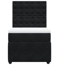 Boxspringbett mit Matratze Schwarz 90x190 cm Samt