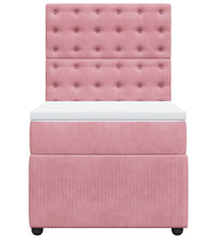 Boxspringbett mit Matratze Rosa 90x190 cm Samt