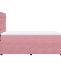 Boxspringbett mit Matratze Rosa 90x190 cm Samt