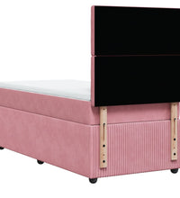 Boxspringbett mit Matratze Rosa 90x190 cm Samt