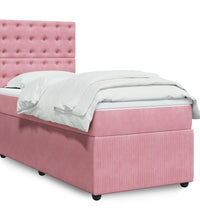 Boxspringbett mit Matratze Rosa 90x190 cm Samt