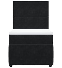 Boxspringbett mit Matratze Schwarz 90x200 cm Samt