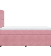 Boxspringbett mit Matratze Rosa 90x200 cm Samt