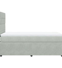 Boxspringbett mit Matratze Hellgrau 90x200 cm Samt