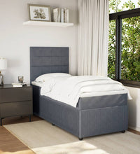 Boxspringbett mit Matratze Dunkelgrau 90x200 cm Samt