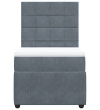 Boxspringbett mit Matratze Dunkelgrau 90x200 cm Samt