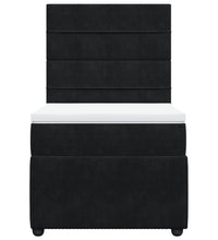 Boxspringbett mit Matratze Schwarz 90x200 cm Samt