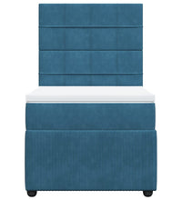 Boxspringbett mit Matratze Dunkelblau 90x200 cm Samt