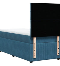 Boxspringbett mit Matratze Dunkelblau 90x200 cm Samt