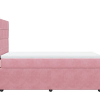 Boxspringbett mit Matratze Rosa 90x200 cm Samt