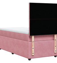 Boxspringbett mit Matratze Rosa 90x200 cm Samt