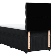 Boxspringbett mit Matratze Schwarz 90x200 cm Samt