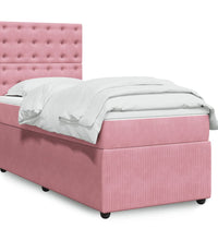 Boxspringbett mit Matratze Rosa 90x200 cm Samt