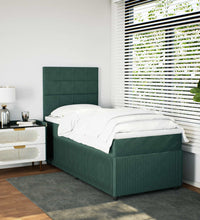 Boxspringbett mit Matratze Dunkelgrün 100x200 cm Samt