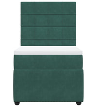 Boxspringbett mit Matratze Dunkelgrün 100x200 cm Samt