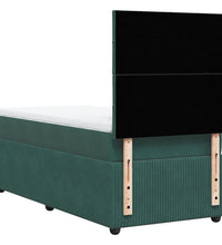 Boxspringbett mit Matratze Dunkelgrün 100x200 cm Samt