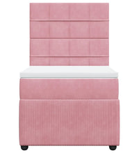 Boxspringbett mit Matratze Rosa 100x200 cm Samt