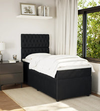 Boxspringbett mit Matratze Schwarz 100x200 cm Samt