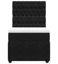 Boxspringbett mit Matratze Schwarz 100x200 cm Samt