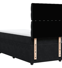 Boxspringbett mit Matratze Schwarz 100x200 cm Samt