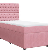 Boxspringbett mit Matratze Rosa 100x200 cm Samt