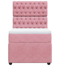 Boxspringbett mit Matratze Rosa 100x200 cm Samt