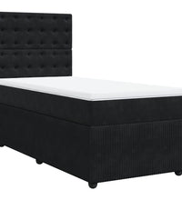 Boxspringbett mit Matratze Schwarz 100x200 cm Samt