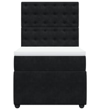 Boxspringbett mit Matratze Schwarz 100x200 cm Samt