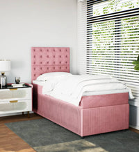 Boxspringbett mit Matratze Rosa 100x200 cm Samt