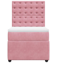 Boxspringbett mit Matratze Rosa 100x200 cm Samt