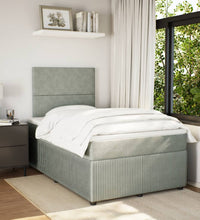 Boxspringbett mit Matratze Hellgrau 120x190 cm Samt