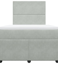 Boxspringbett mit Matratze Hellgrau 120x190 cm Samt