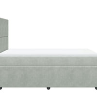 Boxspringbett mit Matratze Hellgrau 120x190 cm Samt