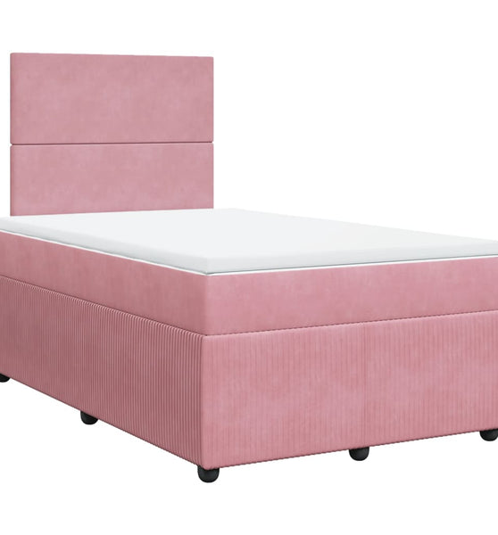 Boxspringbett mit Matratze Rosa 120x190 cm Samt